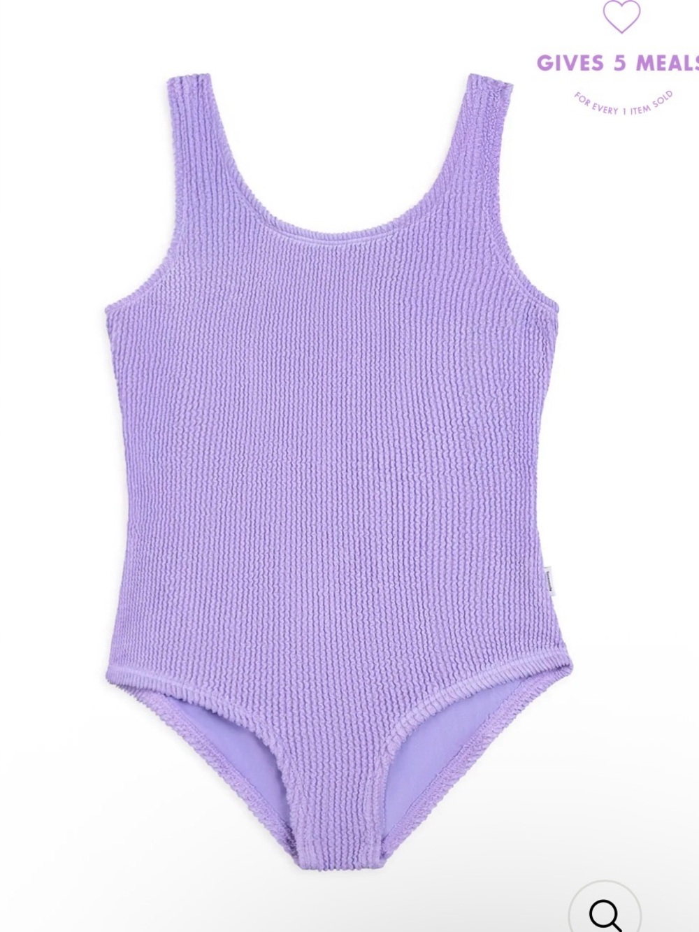 LimeApple Girls Crinkle One Piece Swimsuit with UPF 50 – Amethyst